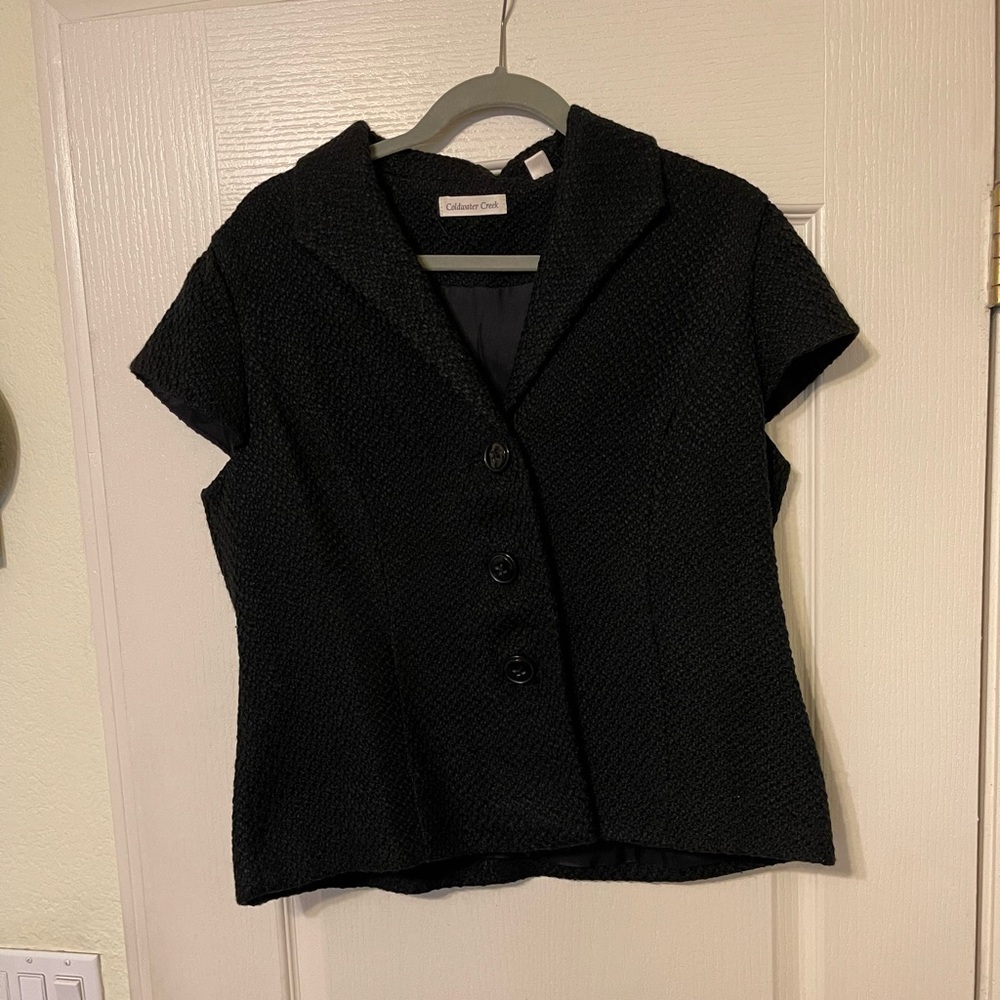 Coldwater Creek Black ButtonTop.  Size 16
